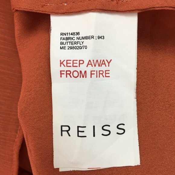 Reiss Women's Orange Square Neck Open Flare Lace Dress Size 0 Cocktail - Picture 16 of 16